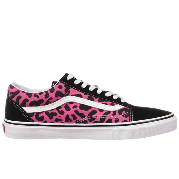 Vans Old Skool Pink&Black Leopard Print Skate Shoe - Picture 5 of 5